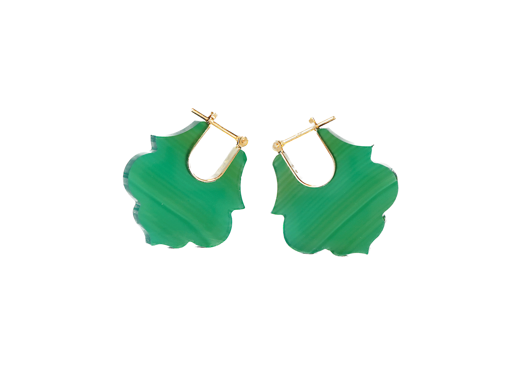 LOTUS GREEN AGATE EARRINGS