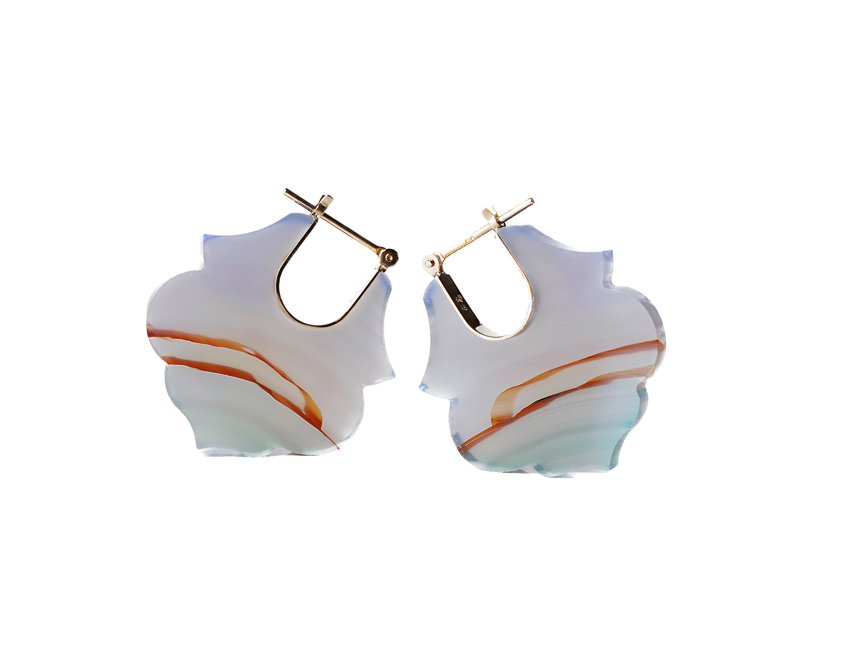 LOTUS LANDSCAPE AGATE EARRINGS