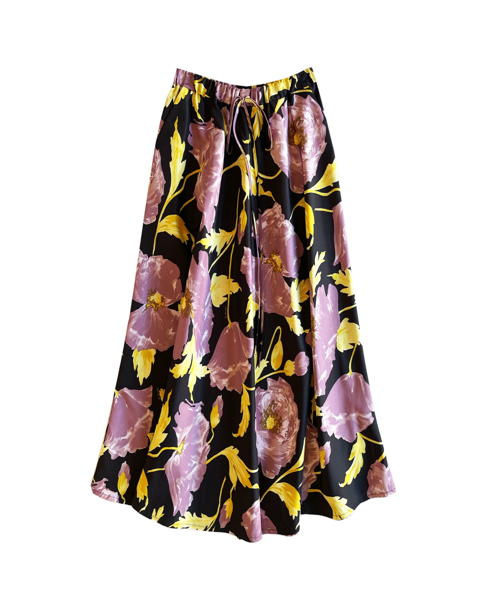 DRAWSTRING MIDI SKIRT