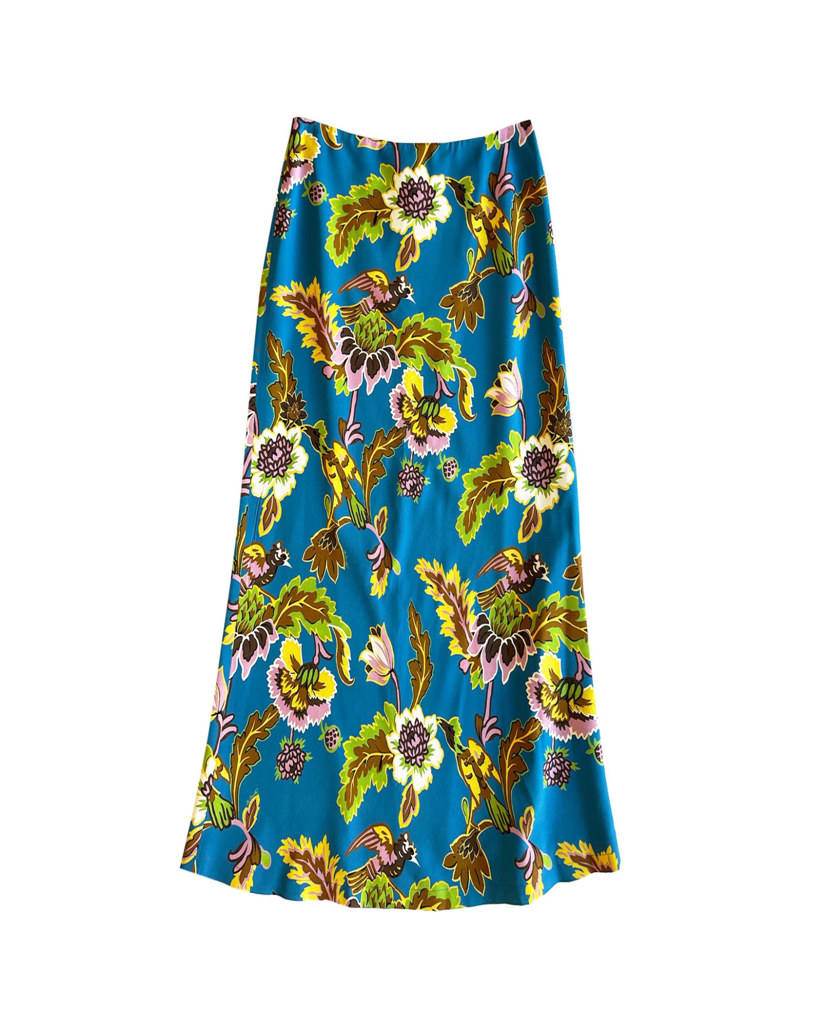 HIGH WAISTED PRINTED MIDI SKIRT