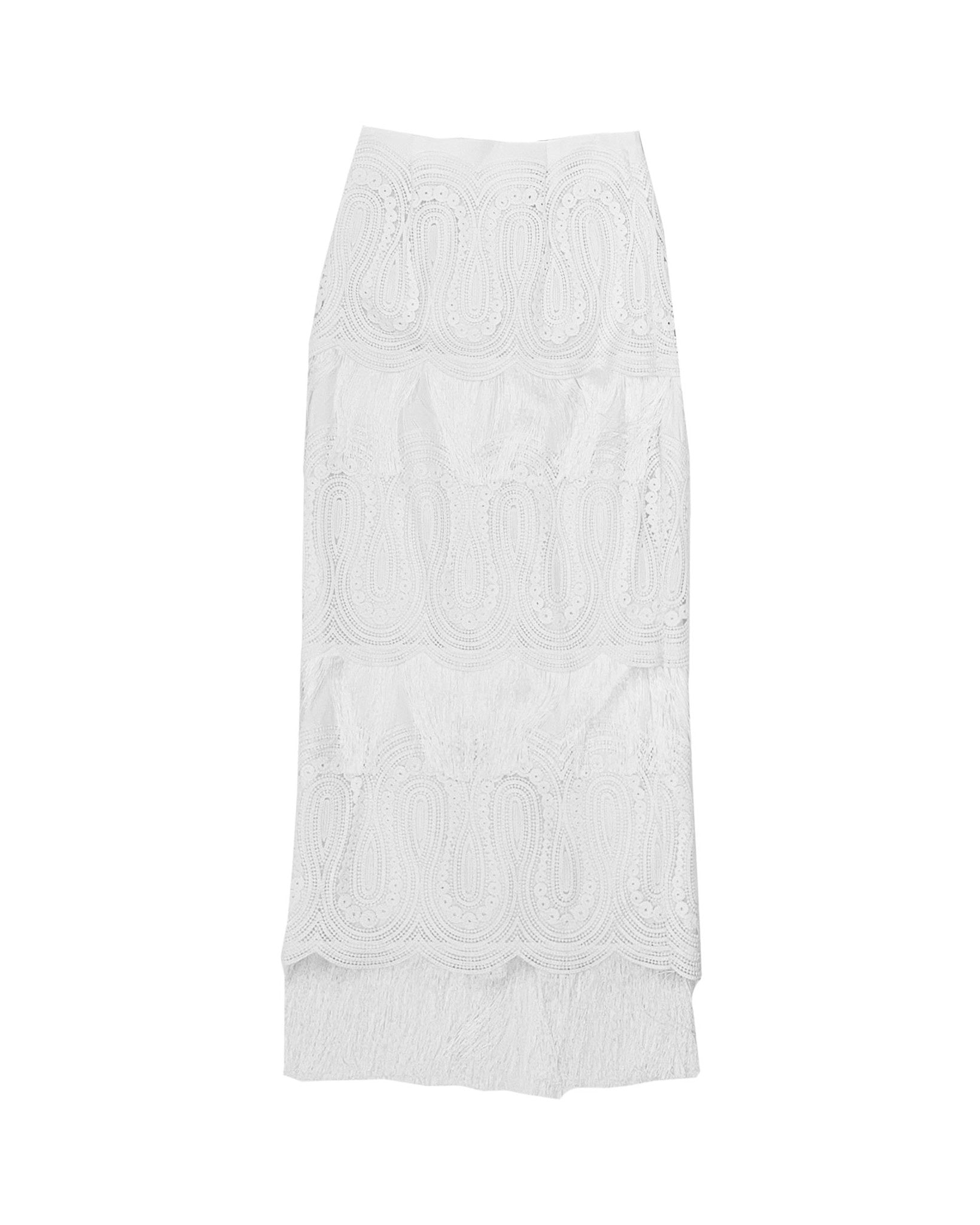 FRINGED PENCIL SKIRT