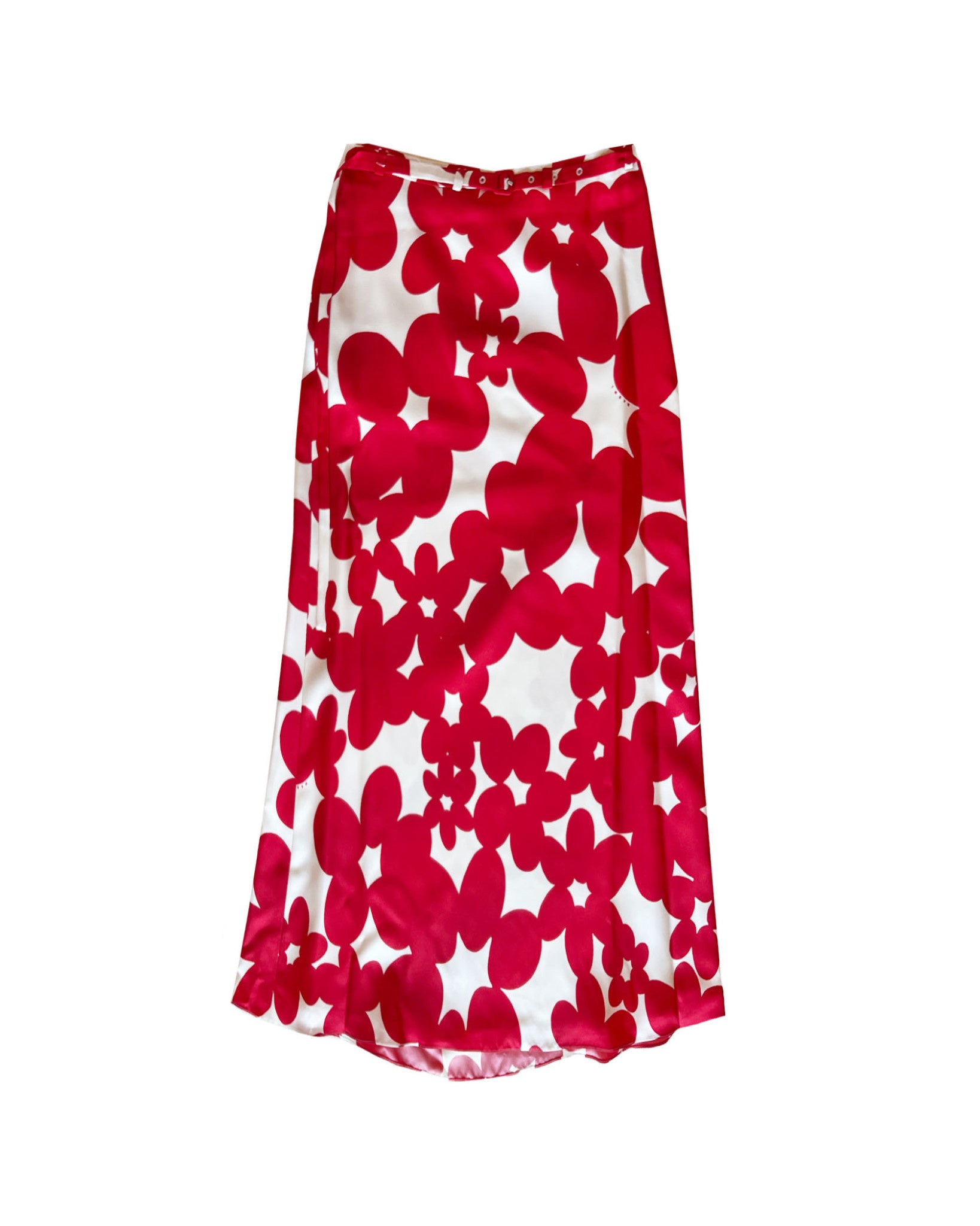 SILK FLORAL MIDI SKIRT