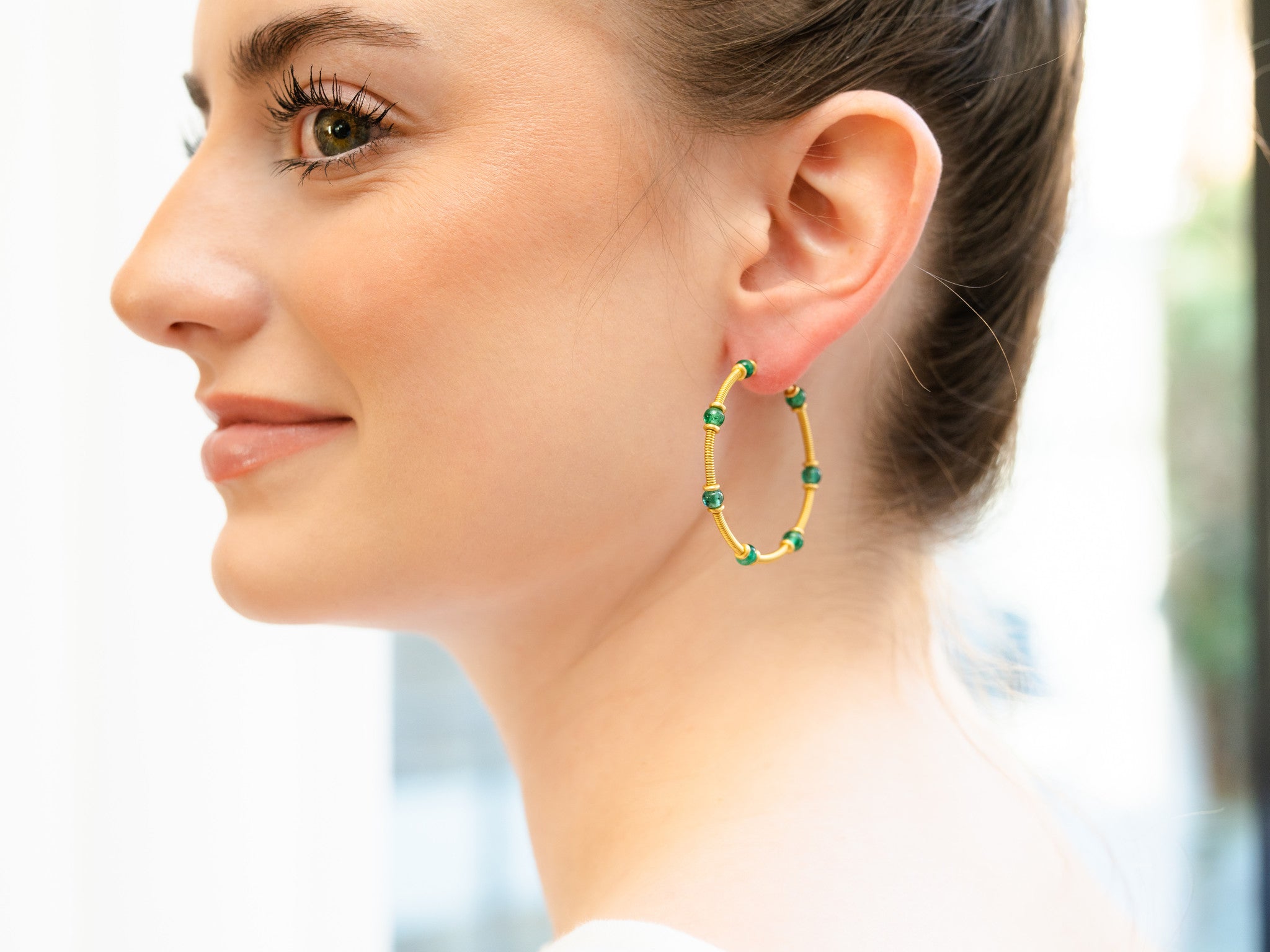 TURQUOISE ZENO HOOP EARRINGS