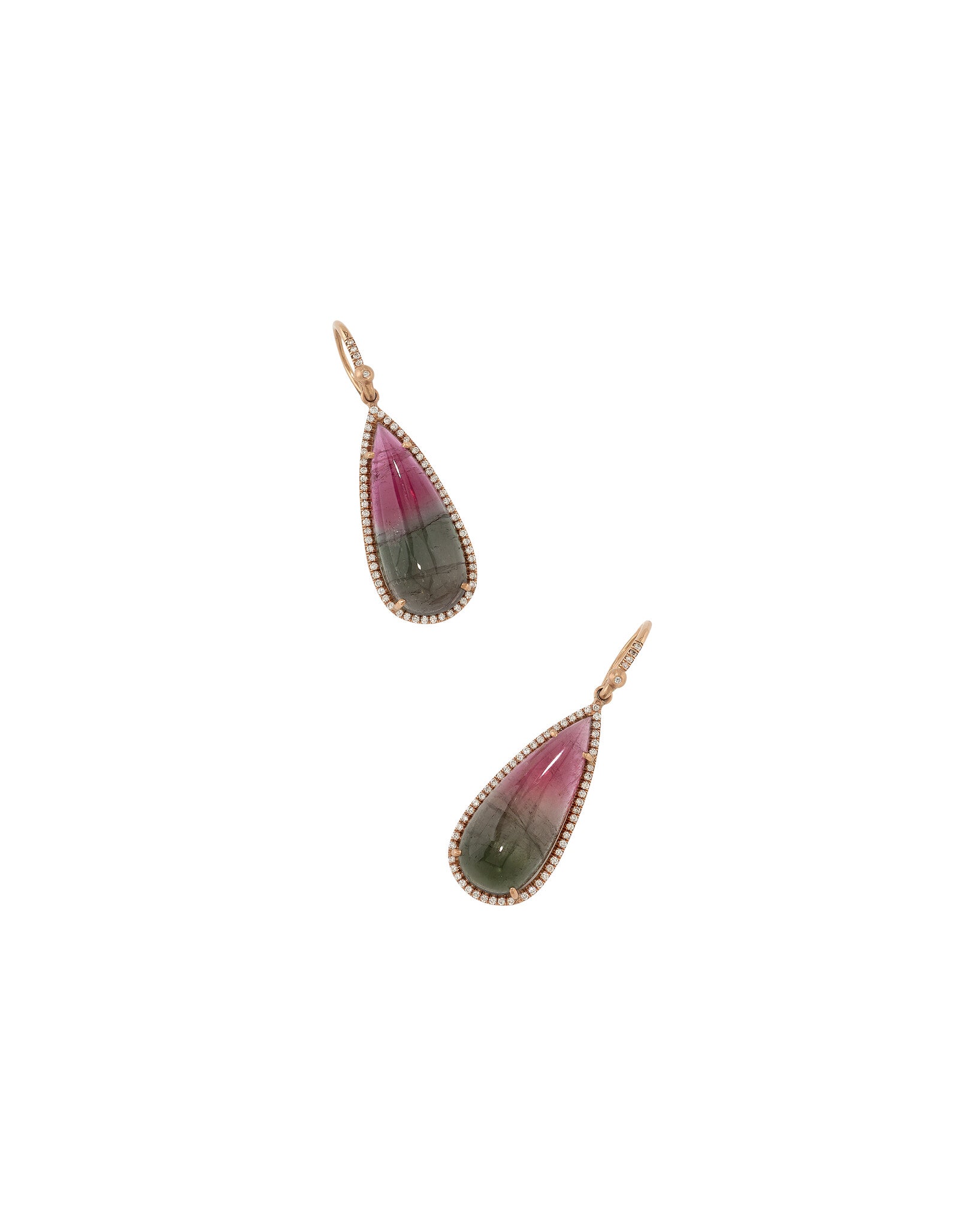 WATERMELON TOURMALINE PEAR EARRINGS