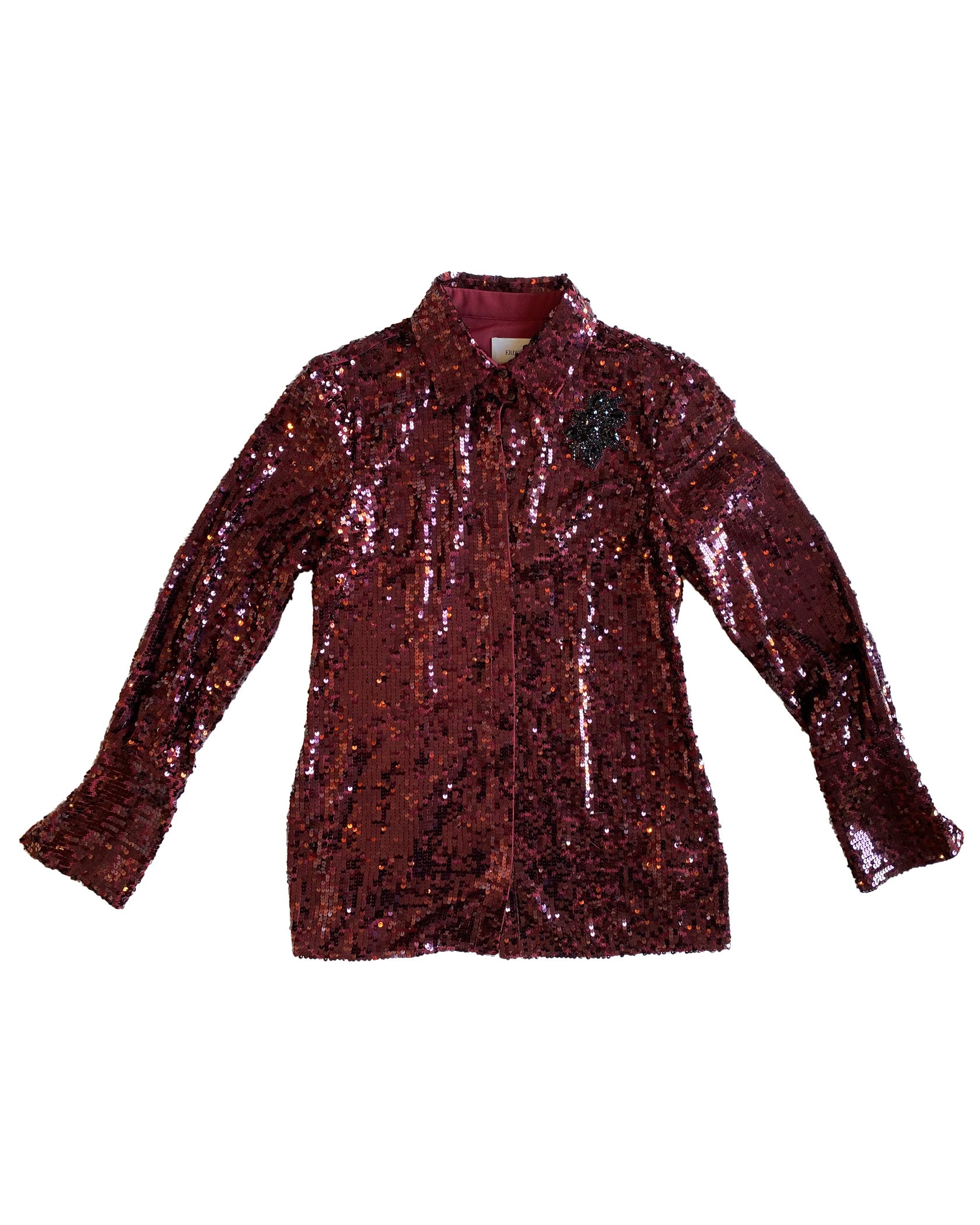 ERDEM | SEQUIN BUTTON DOWN SHIRT
