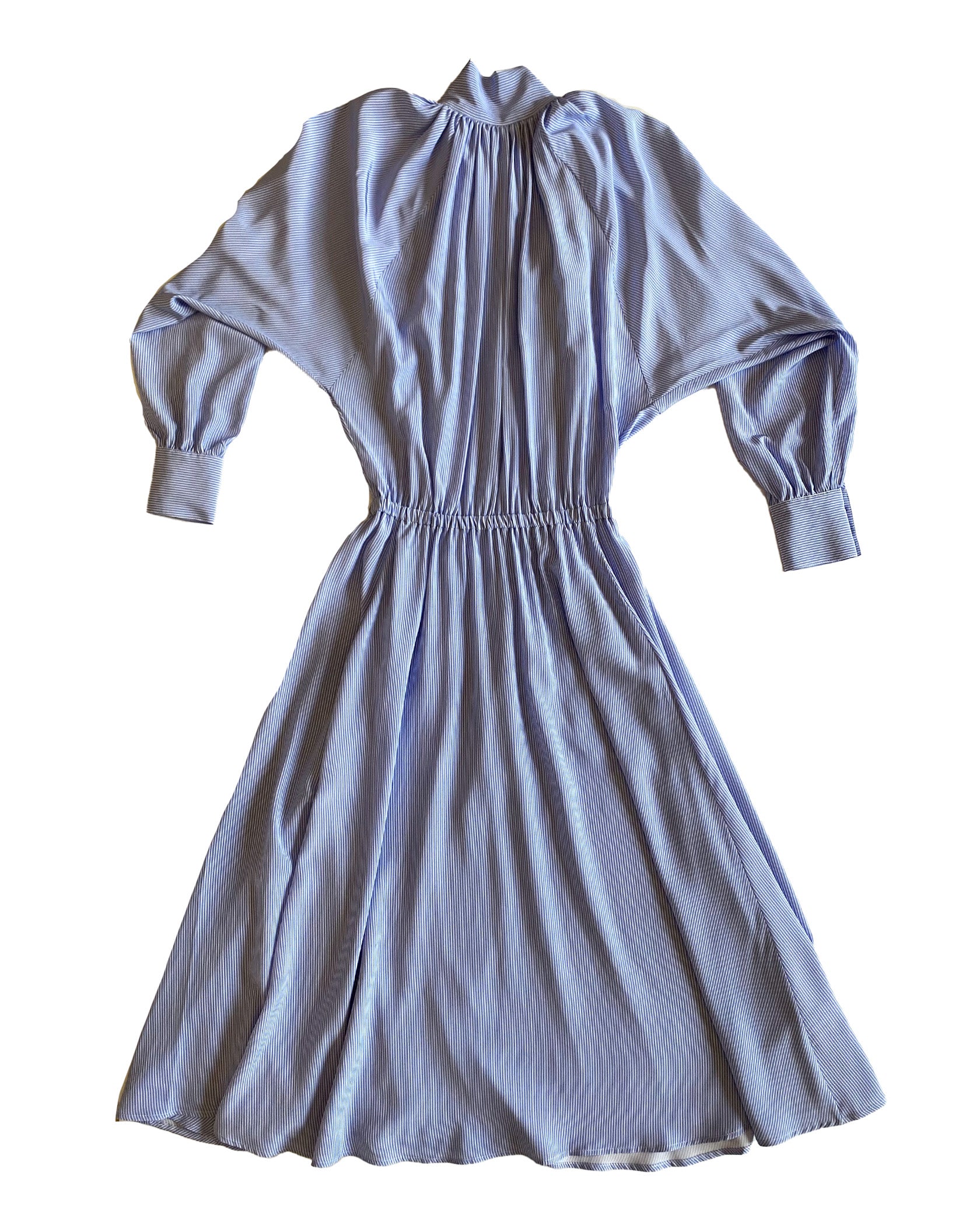 FRANCOISE | STRIPED PUSSYBOW SUSAN MIDI DRESS