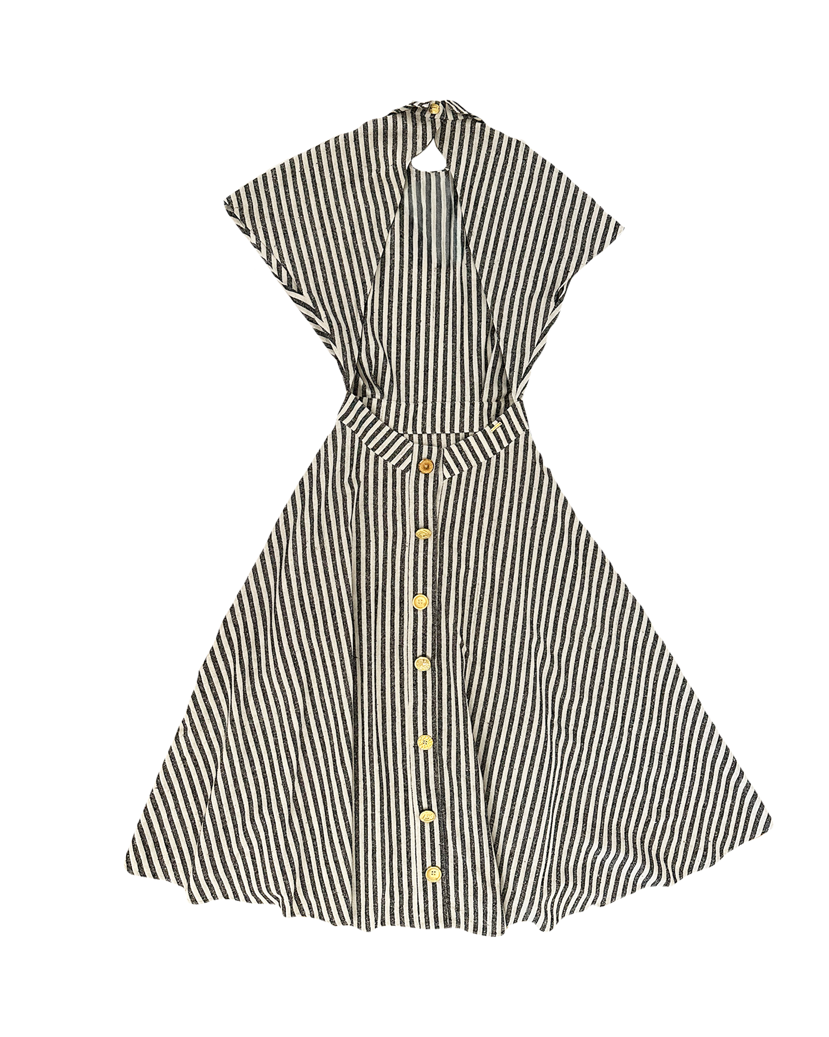 FRANCOISE | SHORT SLEEVE STRIPED MAIA MIDI DRESS