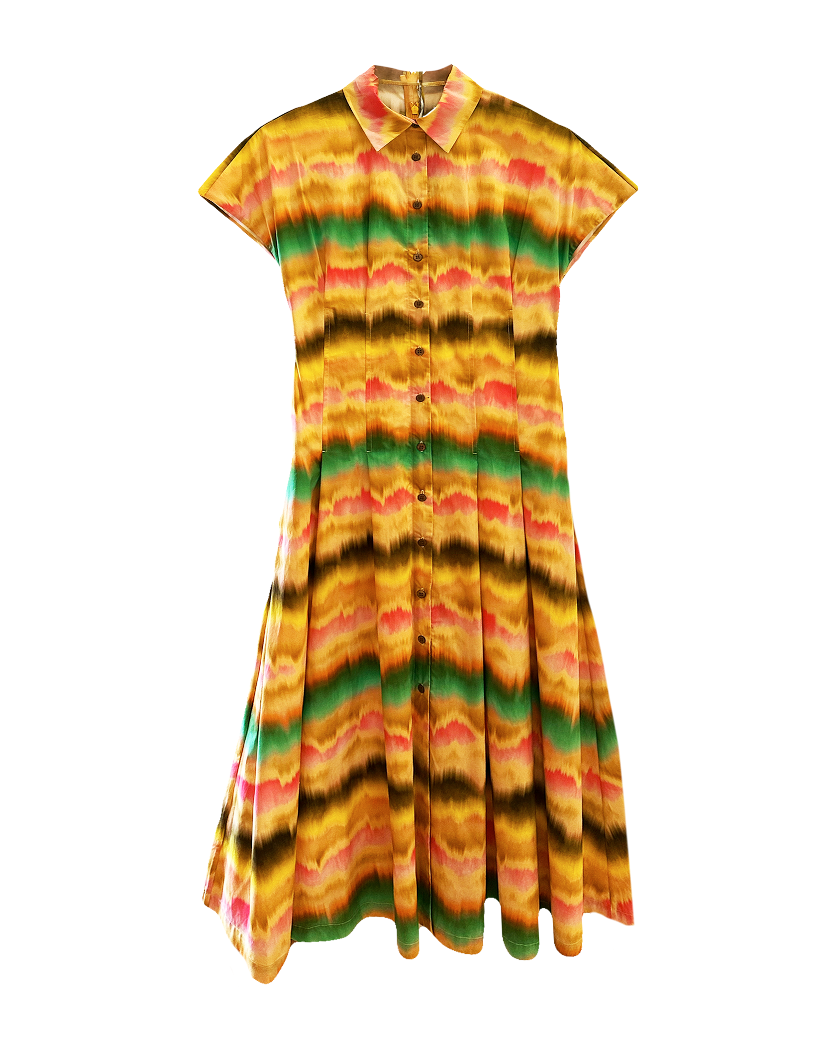LELA ROSE | SHORT SLEEVE SEAM DETAIL SHIRTDRESS