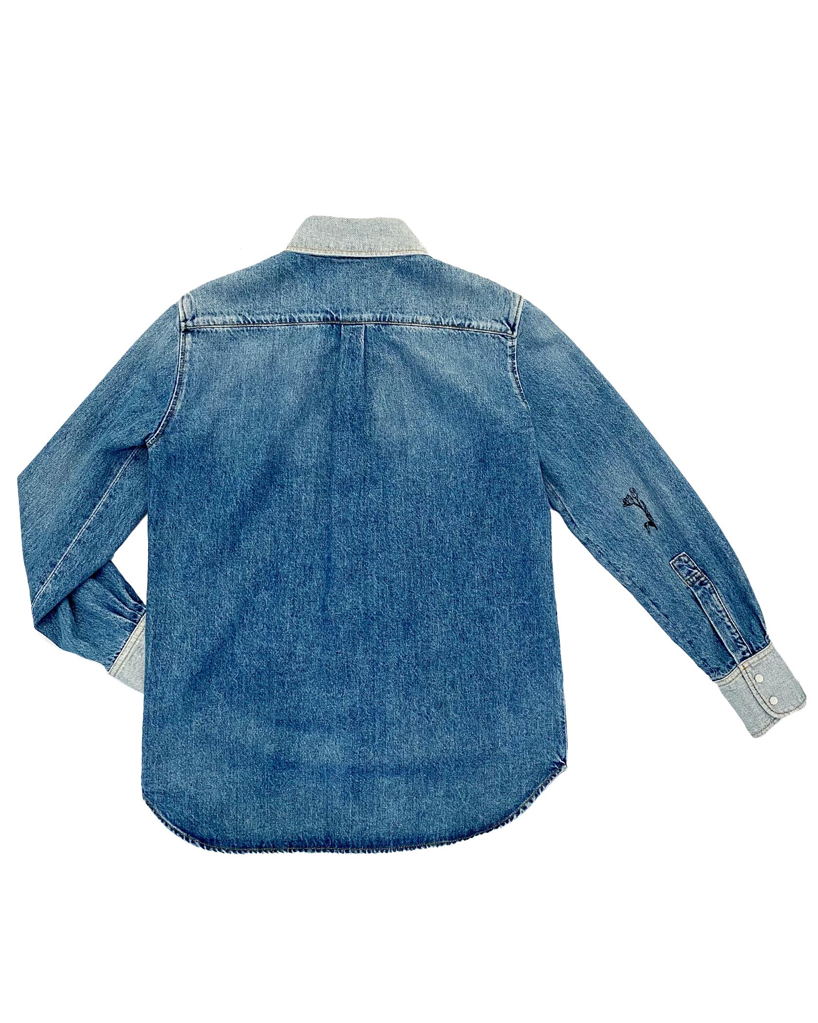 MARNI | DENIM PATCHWORK BUTTON DOWN TOP
