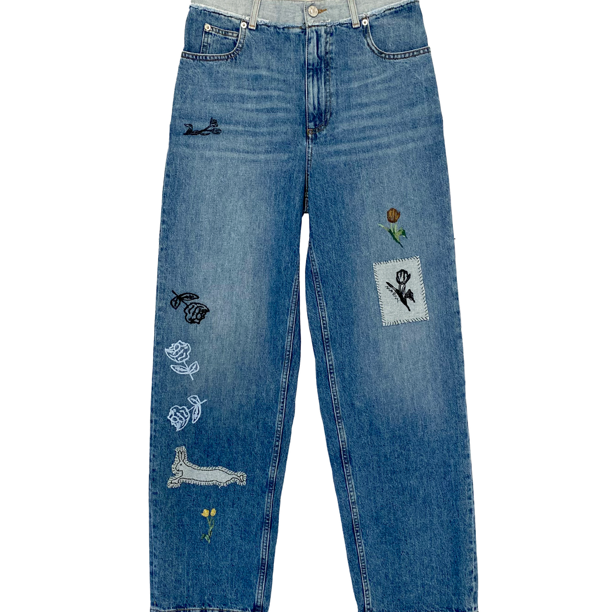 パンツ MARNI 21aw panelled denim jeans MARNI PATCHWORK STRAIGHT LEG DENIM