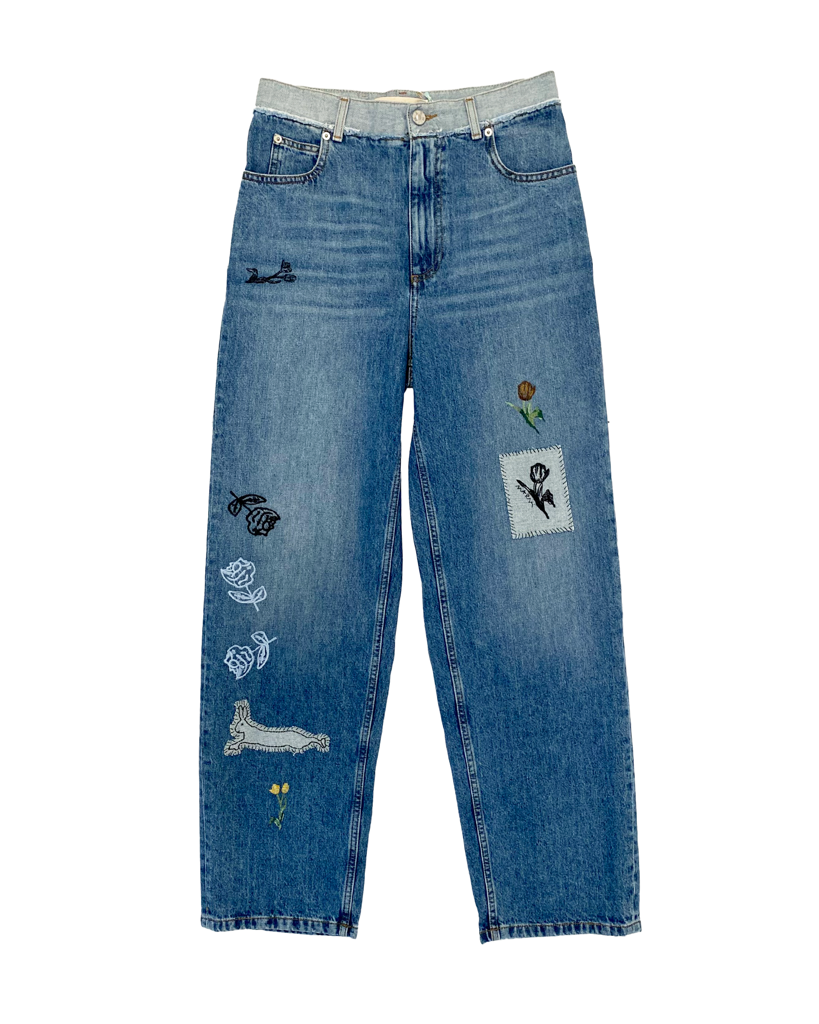 MARNI | PATCHWORK STRAIGHT LEG DENIM