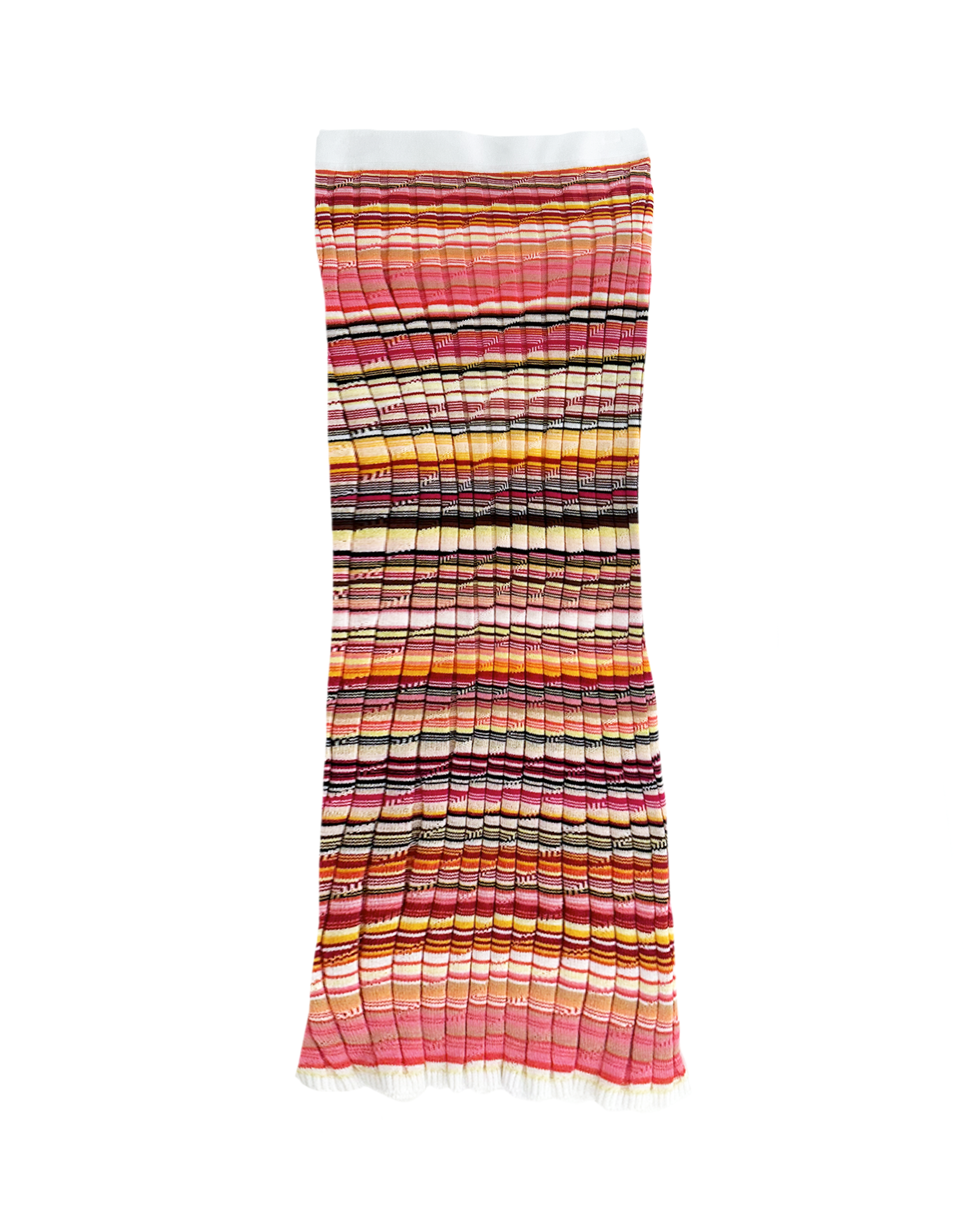 MISSONI | STRIPED HIGH WAISTED KNIT MIDI SKIRT