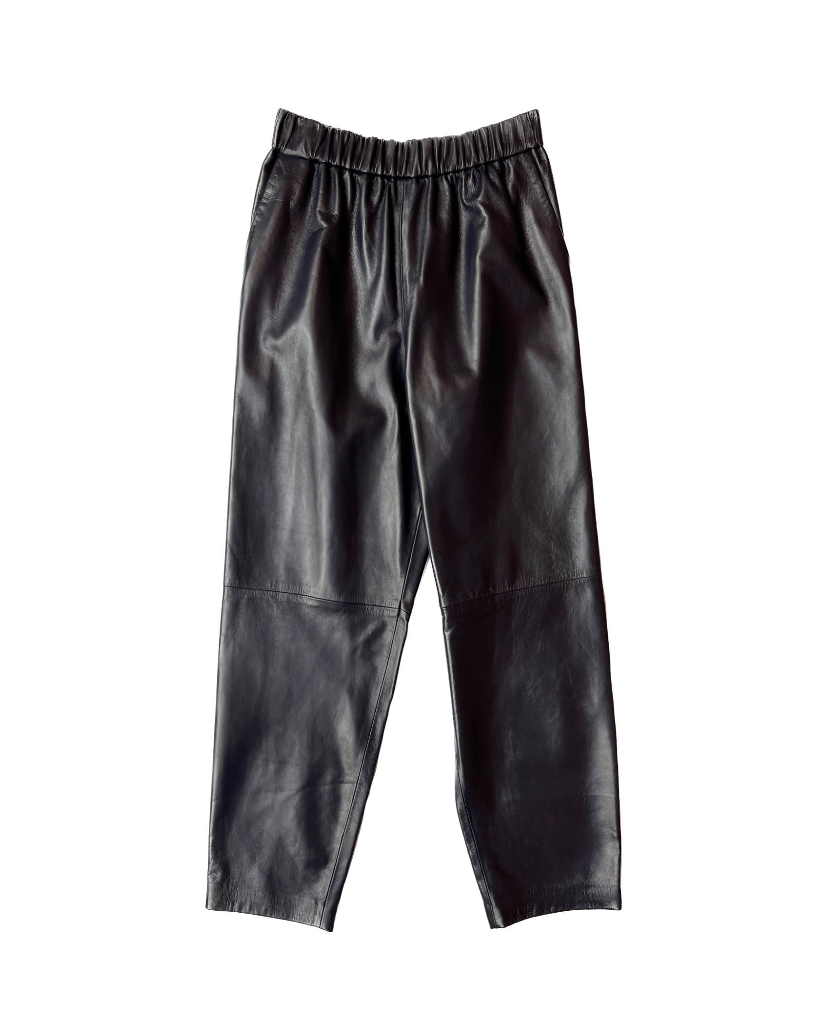 LEATHER WIDE LEG CROPPED PANT