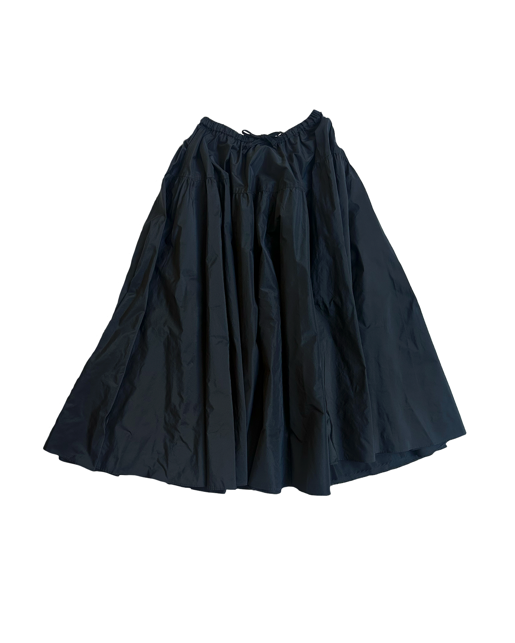 PATOU | LONG VOLUME NAVY PLEATED SKIRT