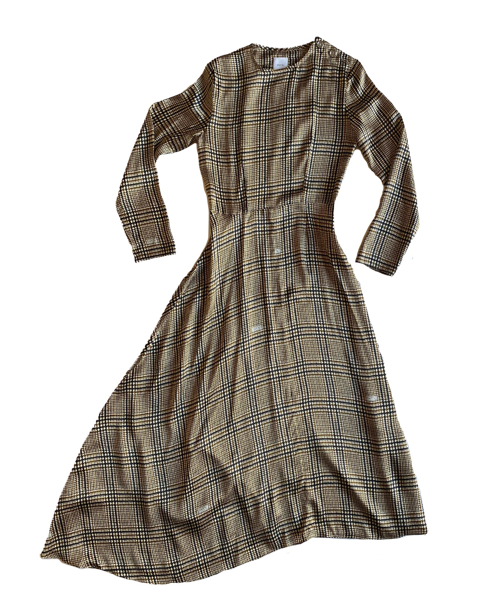 PATOU | PRINCE OF WALES ASYMMETRIC MIDI DRESS