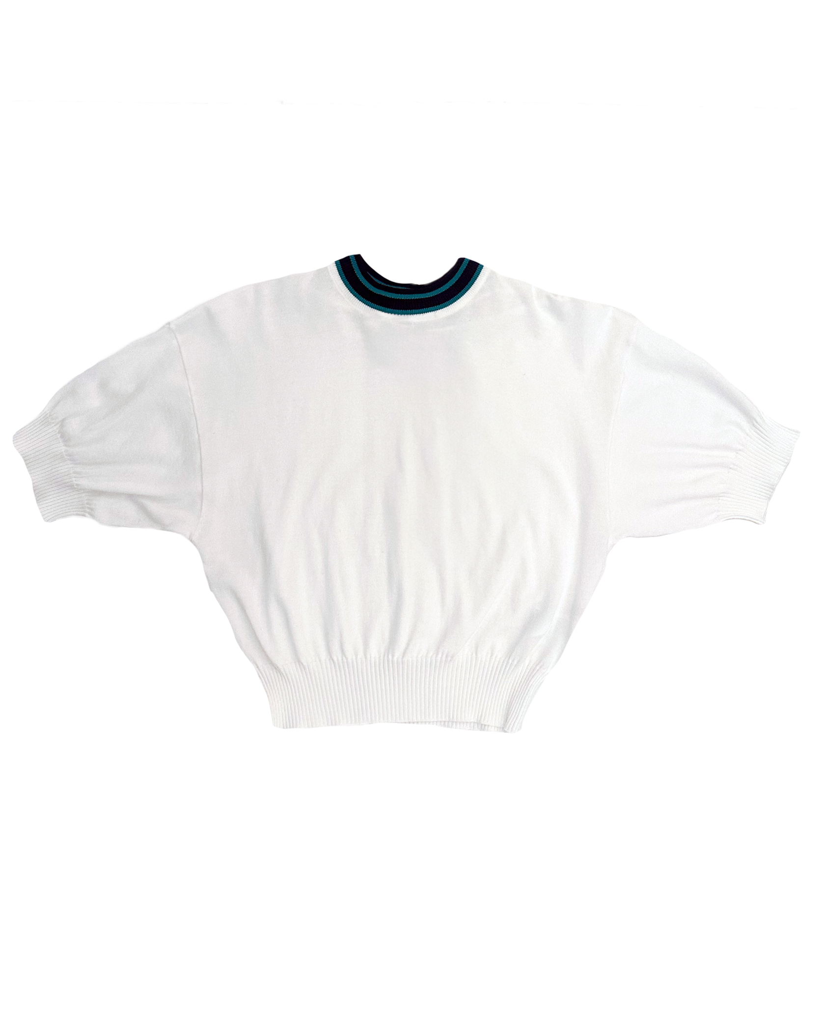 PLAN C | SHORT SLEEVE CONTRAST NECK KNIT