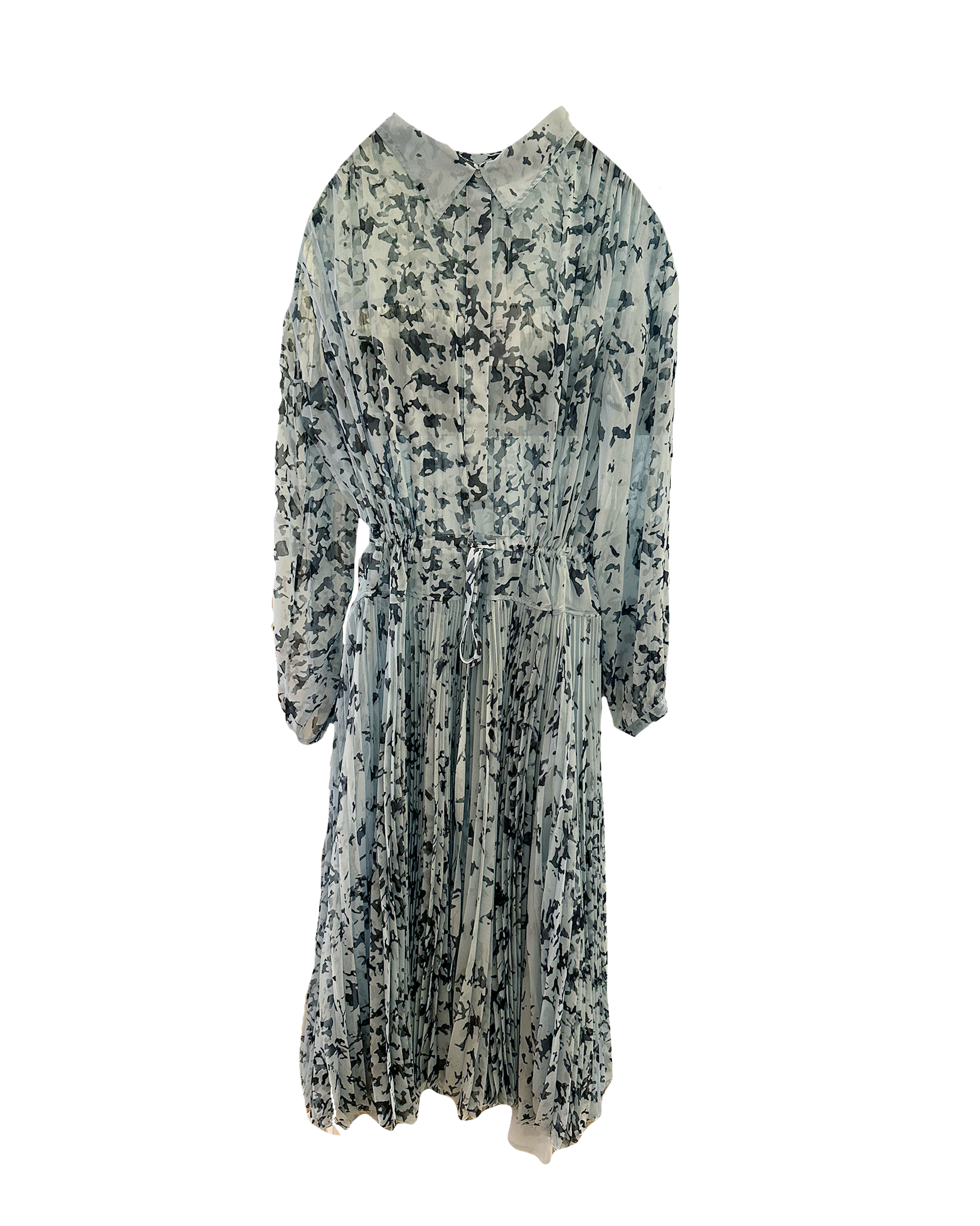 PROENZA SCHOULER | LONG SLEEVE CHIFFON PRINTED JONES MIDI DRESS