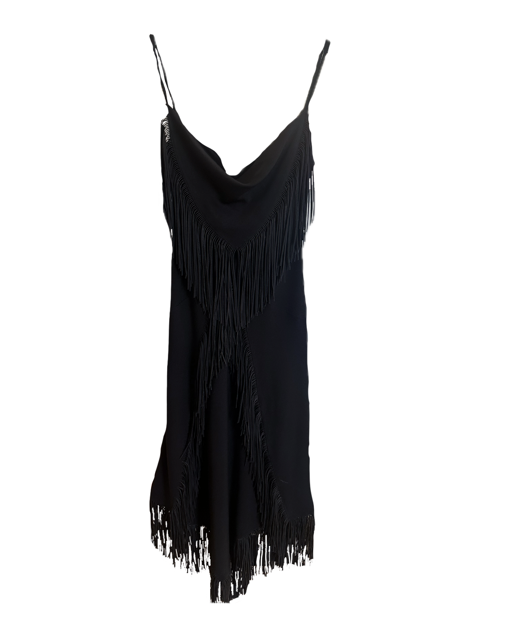 RABANNE | SLEEVELESS FRINGE MIDI DRESS