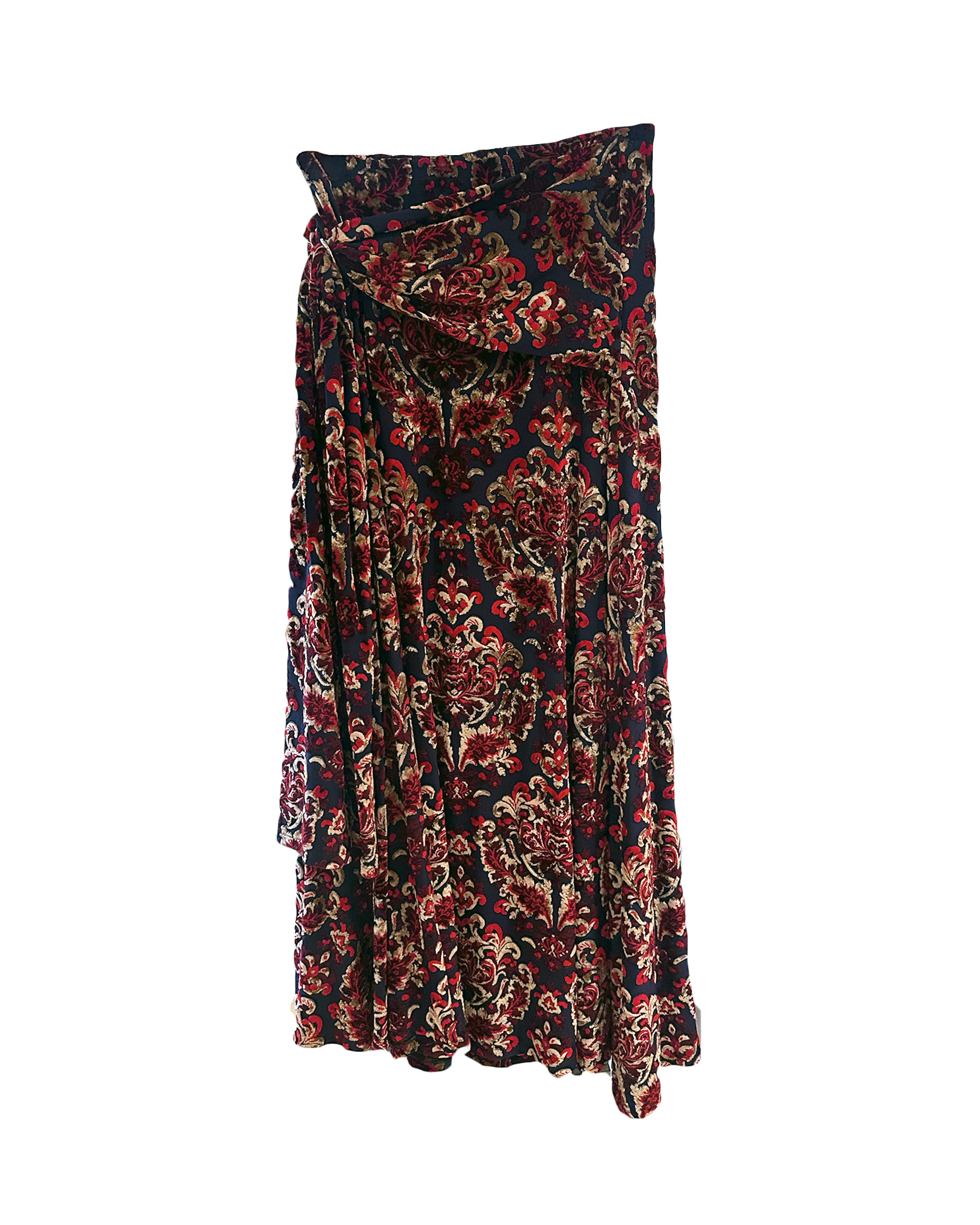 RABANNE | VELVET GATHERED MAXI SKIRT