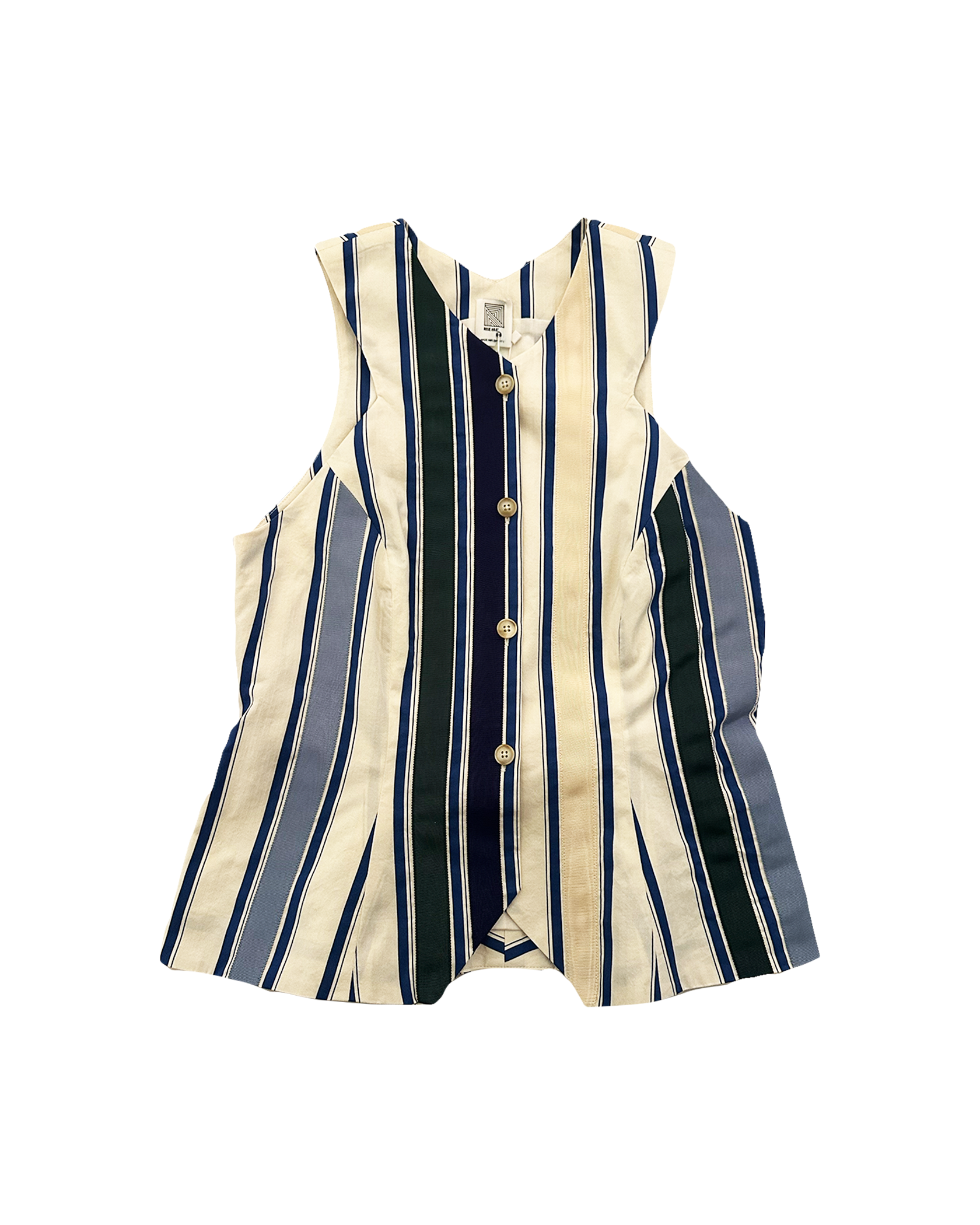 ROSIE ASSOULIN | SLEEVELESS STRIPED VEST WITH ADJUSTABLE BELT