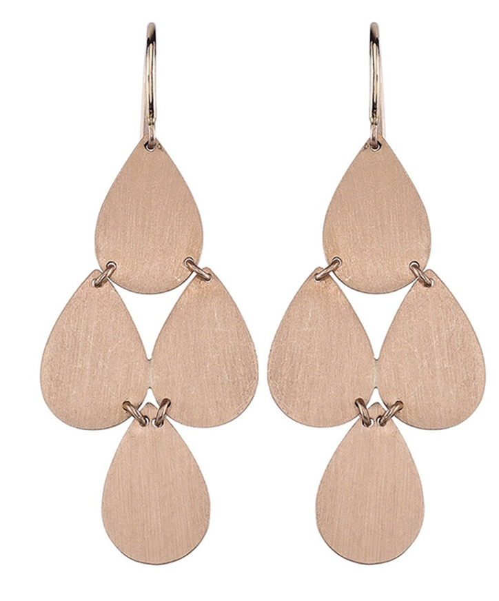 4 DROP FLAT GOLD EARRINGS