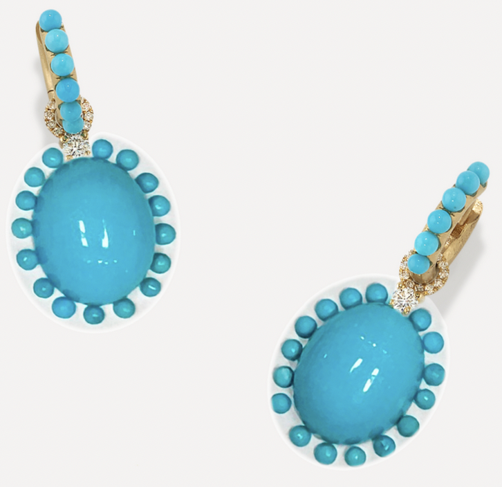 CAPITOL EXCLUSIVE TURQUOISE OVAL EARRINGS