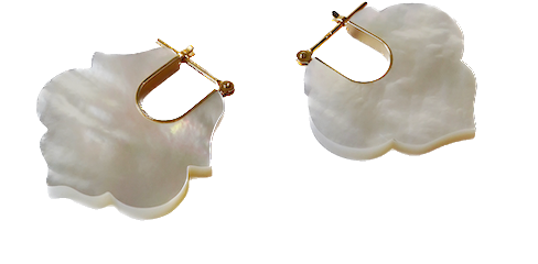 LOTUS MOTHER OF PEARL EARRINGS