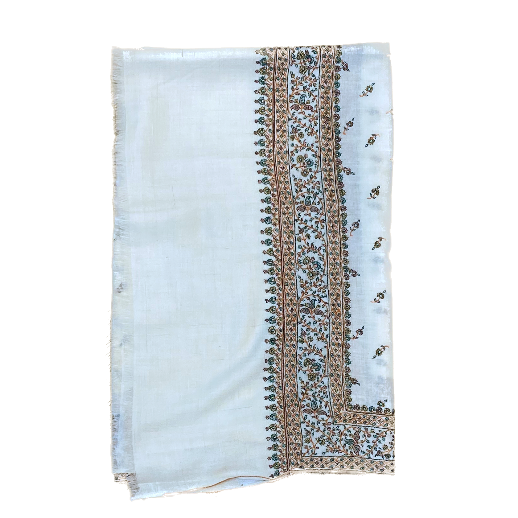 WIDE BORDER EMBROIDERED SHAWL