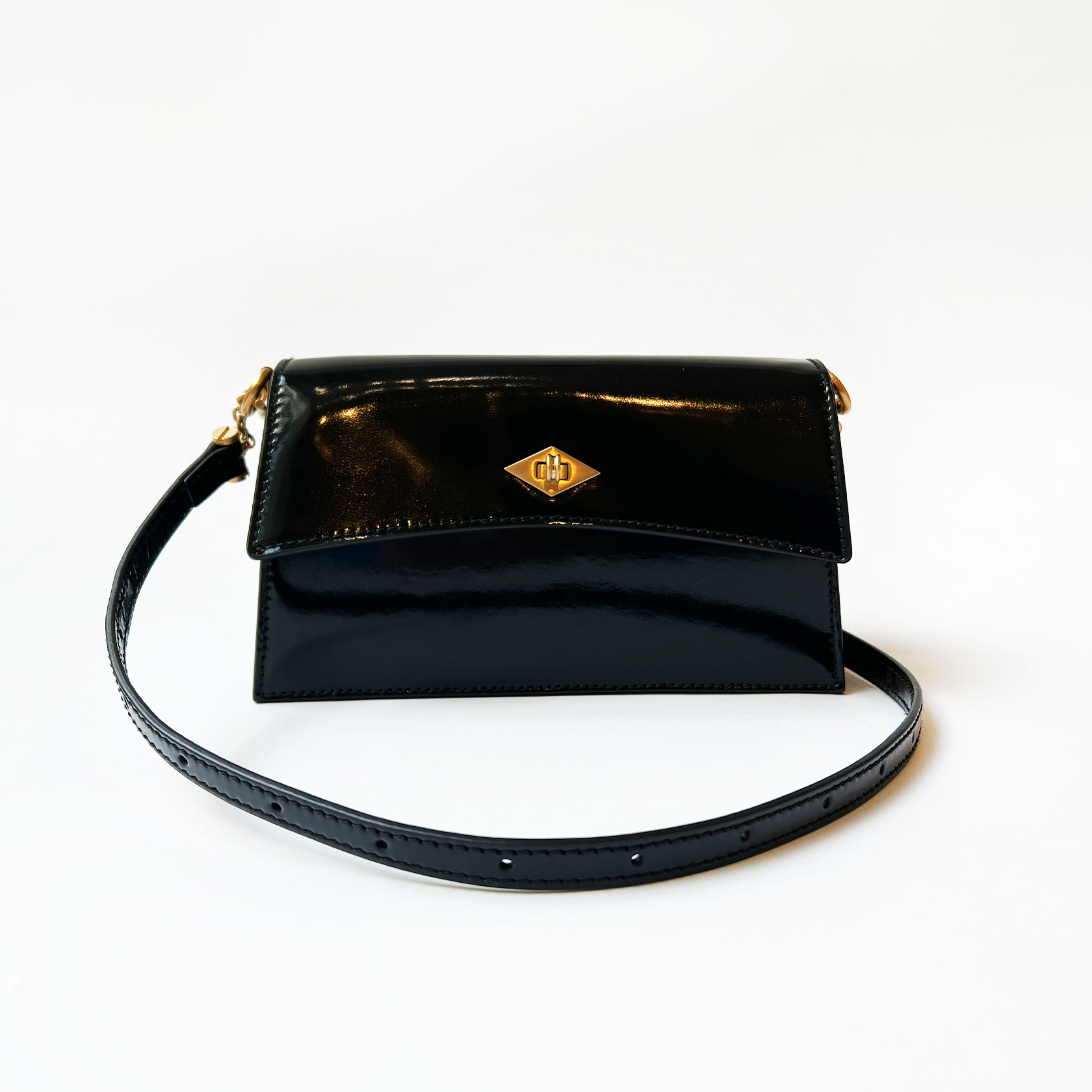 GLOSSY LEATHER ROMA MINI HANDBAG