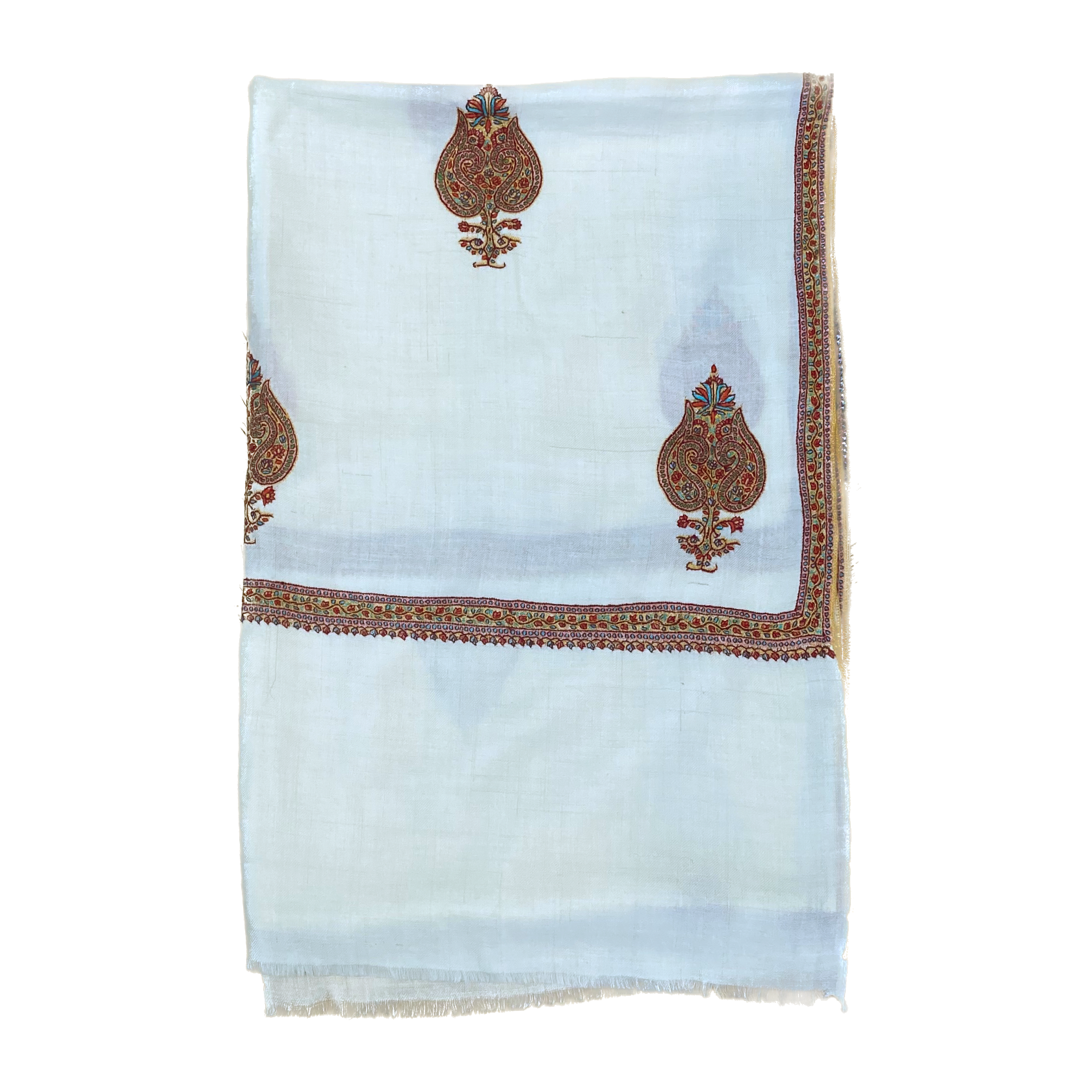 SLIM EDGE EMBROIDERED SHAWL