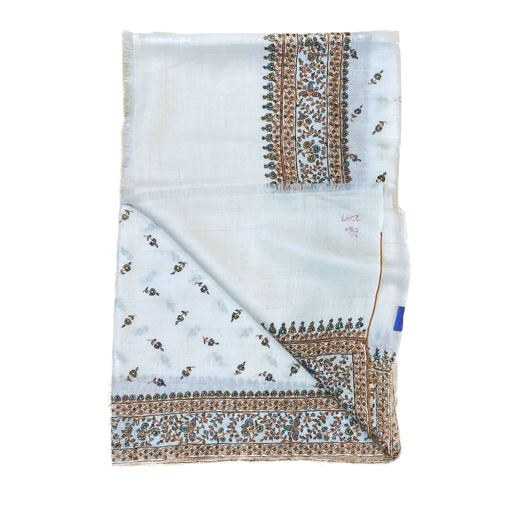 WIDE BORDER EMBROIDERED SHAWL