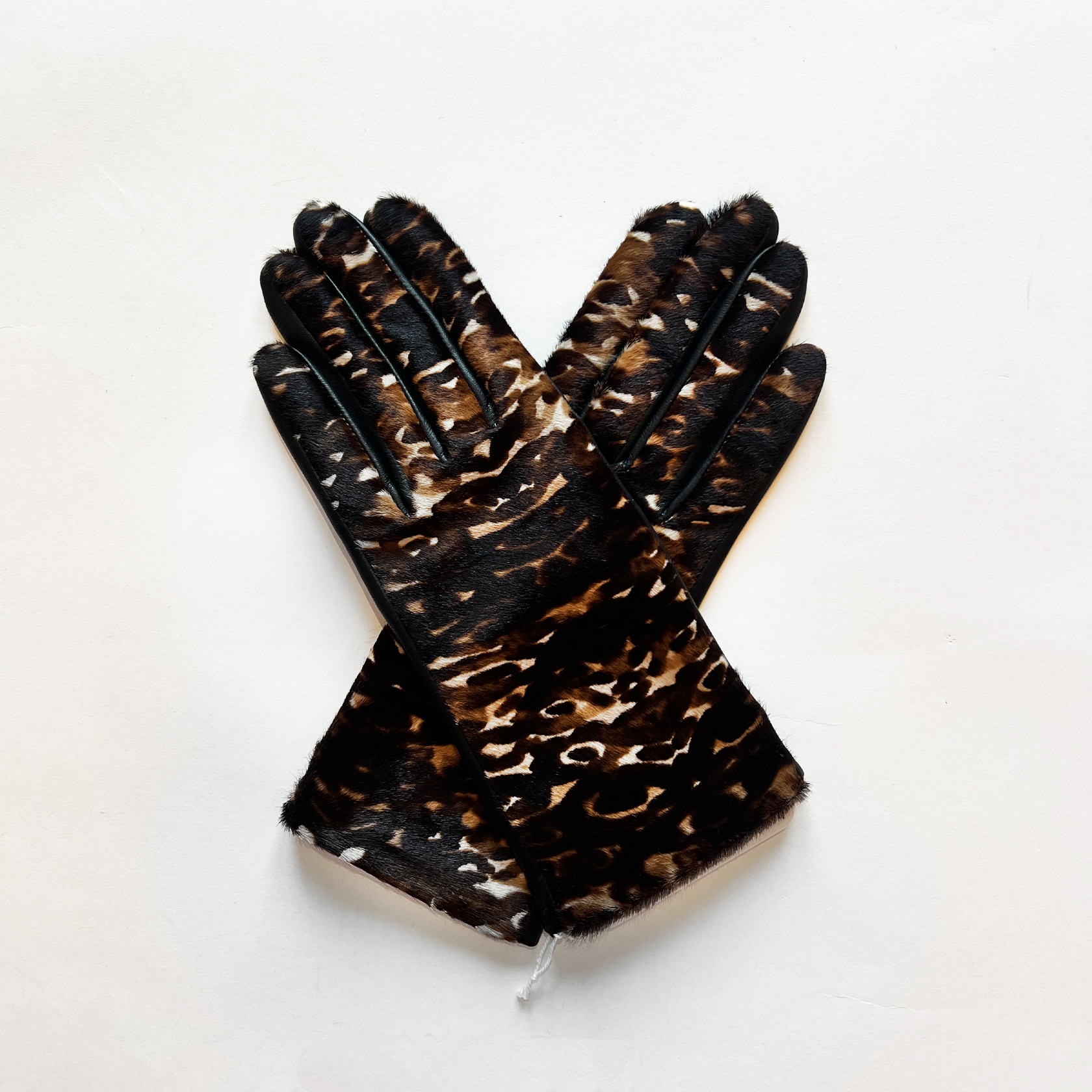 LEATHER PRINTED LADY GLOVE WITH SNAP