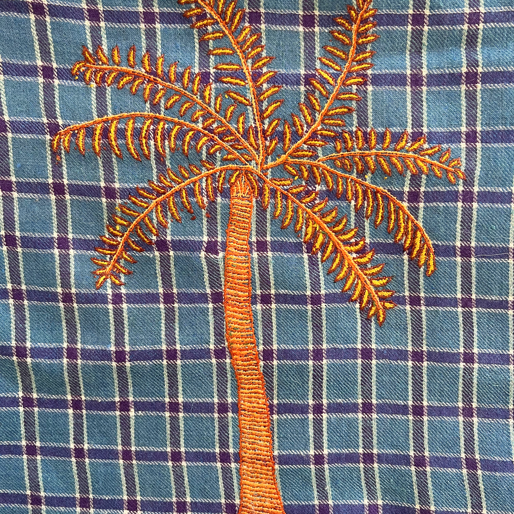 PALM TREE EMBROIDERED SHAWL