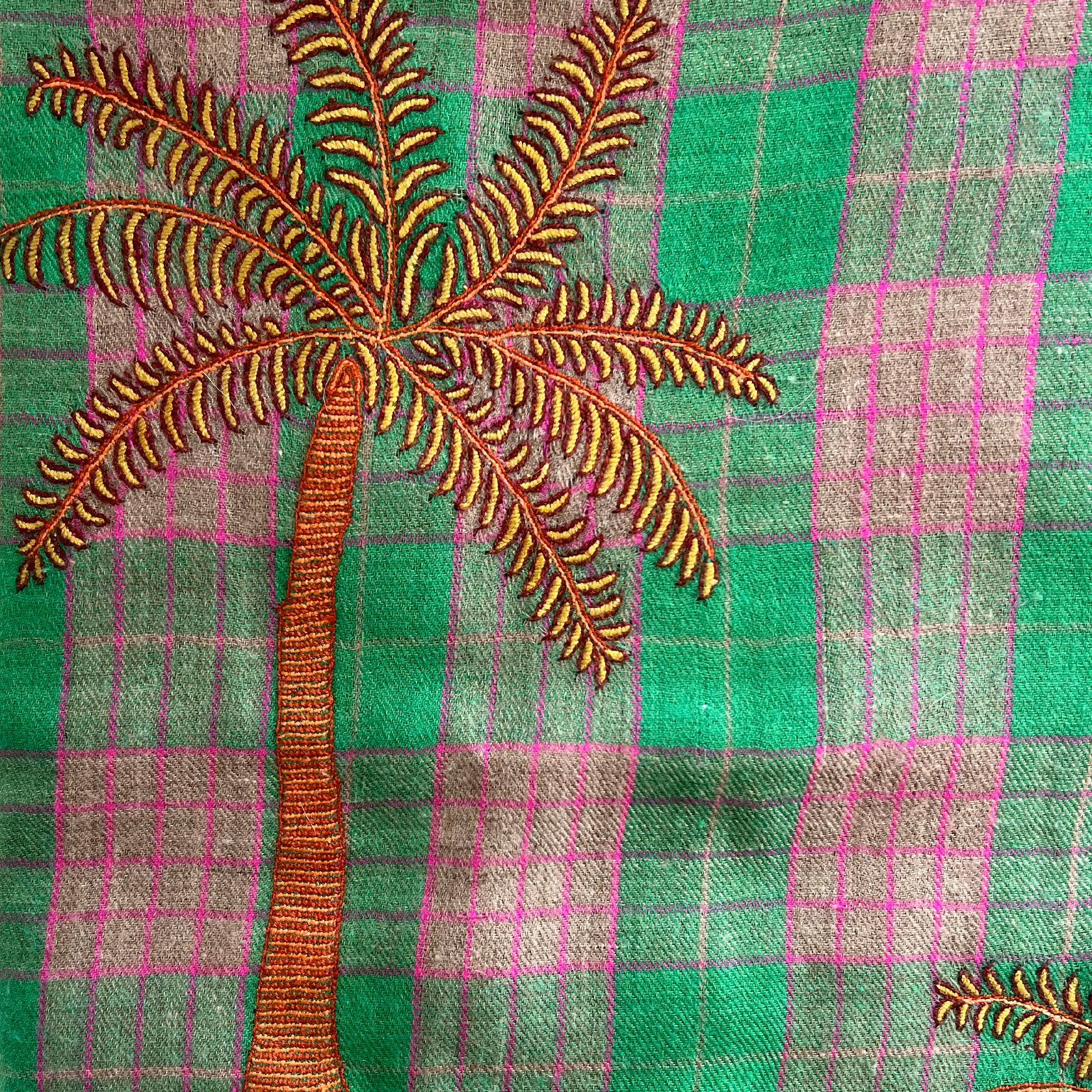 PALM TREE EMBROIDERED SHAWL