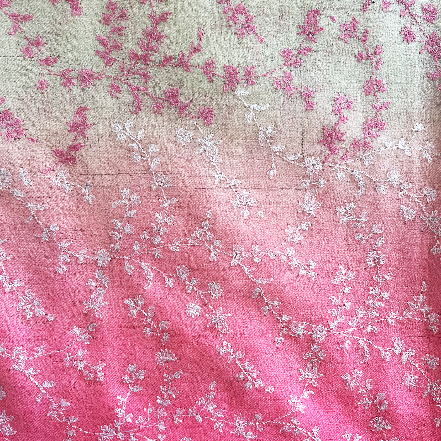 OMBRE ALL OVER EMBROIDERED SHAWL