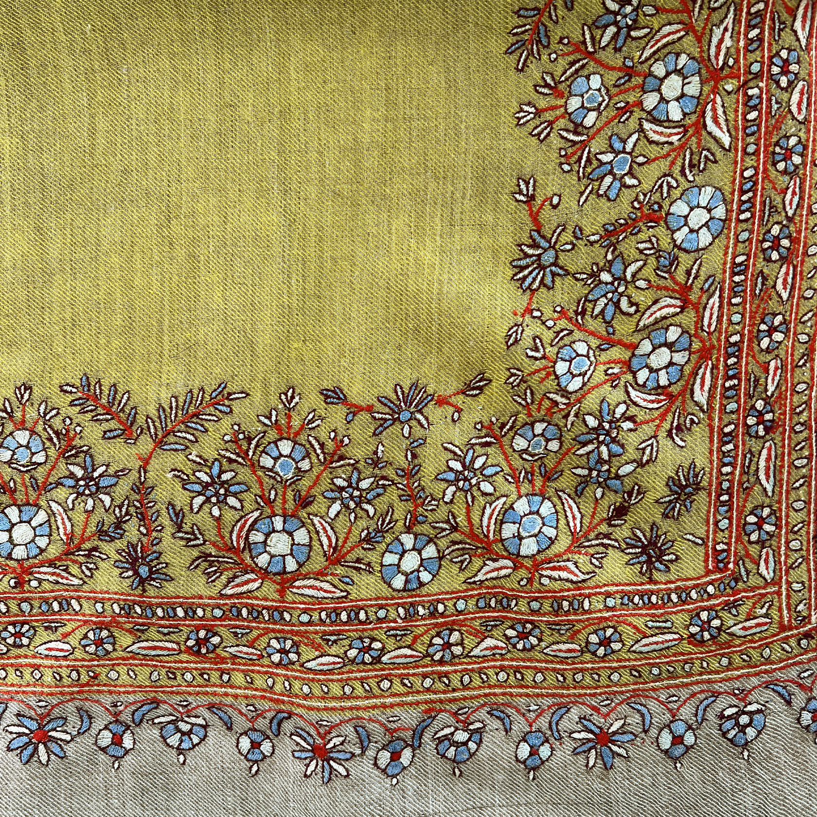 INTRICATE BORDER EMBROIDERED SHAWL