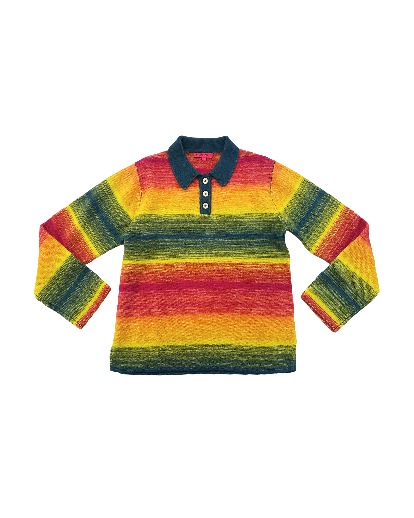 THE ELDER STATESMAN | LONG SLEEVE BLURRY STRIPE RUGBY SWEATER