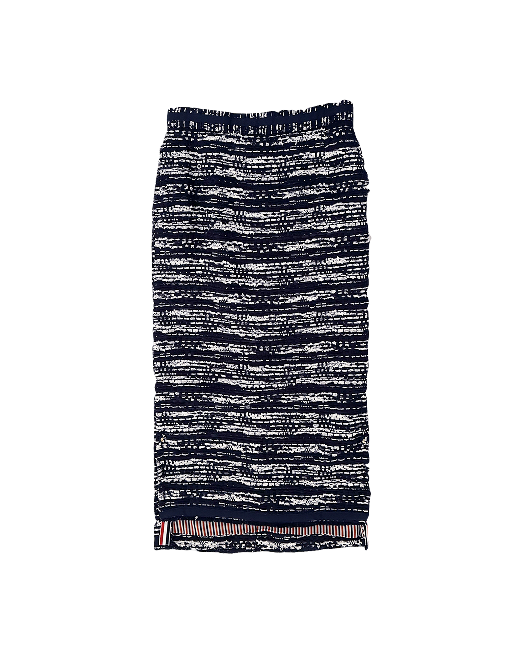 THOM BROWNE | CALF LENGTH TWEED COLUMN SKIRT