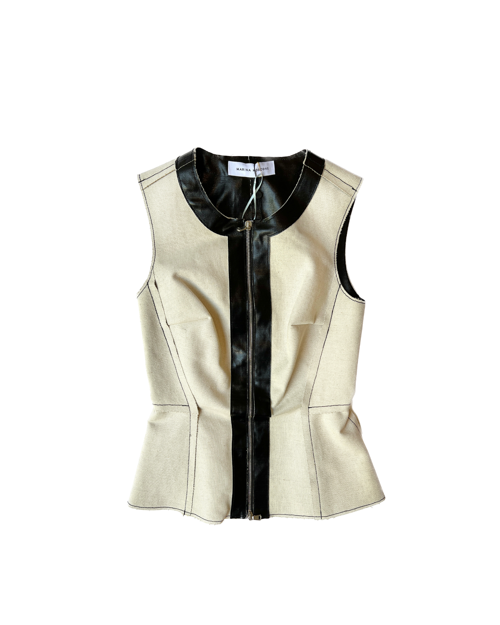 WAISTED GILET WITH PEPLUM