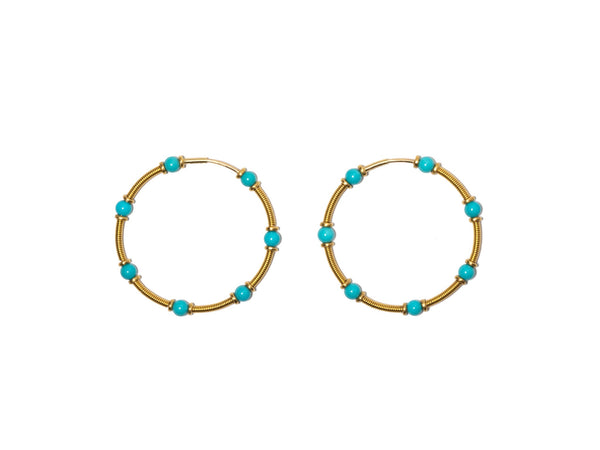 PROUNIS | TURQUOISE ZENO HOOP EARRINGS | CAPITOL CHARLOTTE, NC