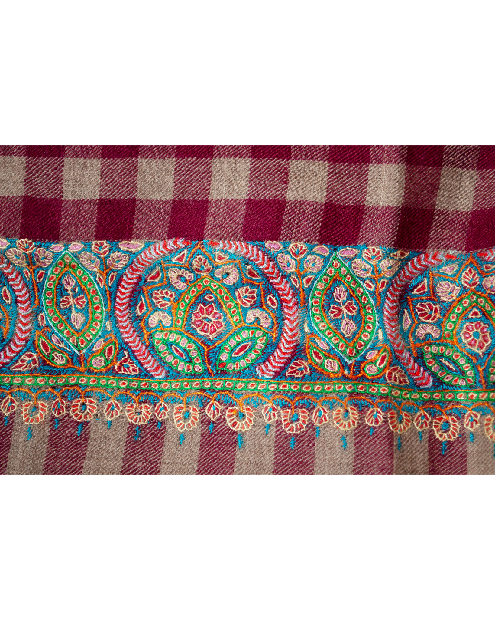 WIDE BORDER EMBROIDERED SHAWL