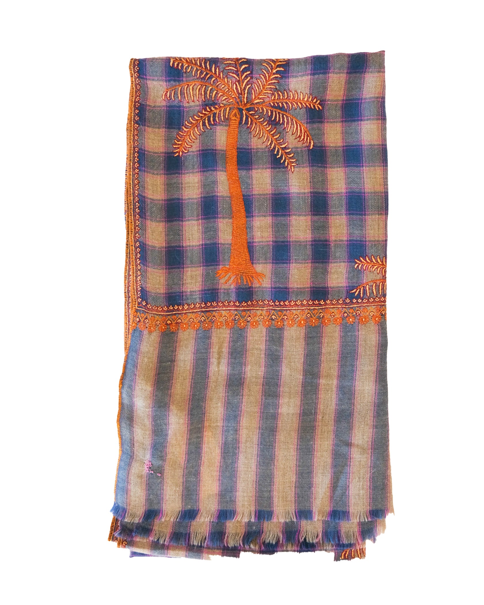 YASER | PLAID PALM TREE SHAWL