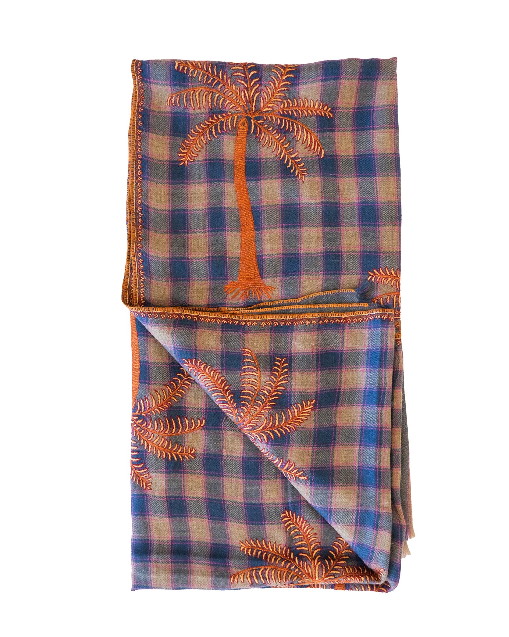 YASER | PLAID PALM TREE SHAWL