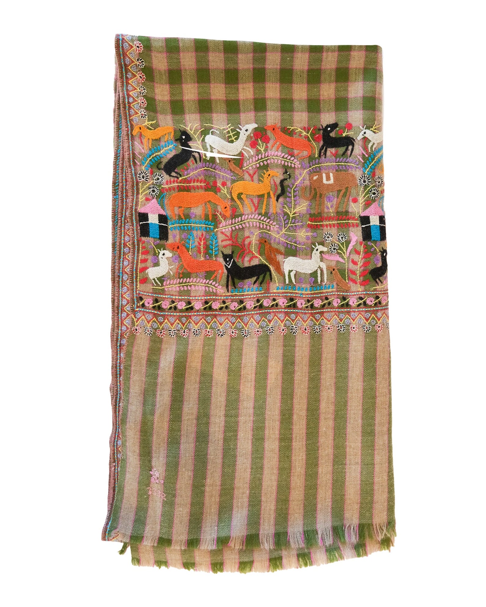 YASER | PLAID SAFARI BORDER SHAWL