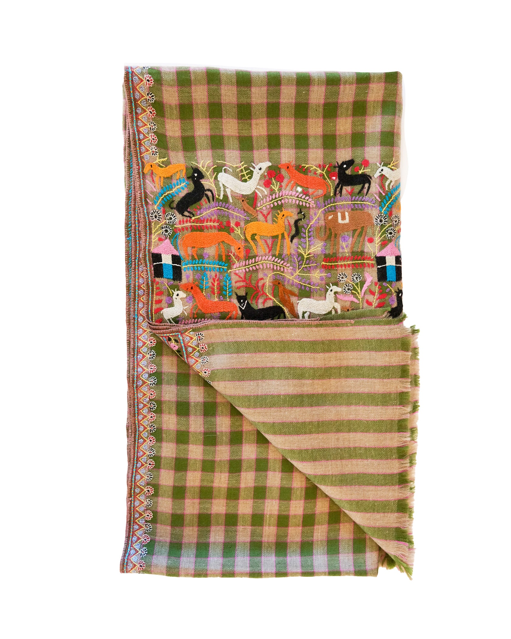 YASER | PLAID SAFARI BORDER SHAWL