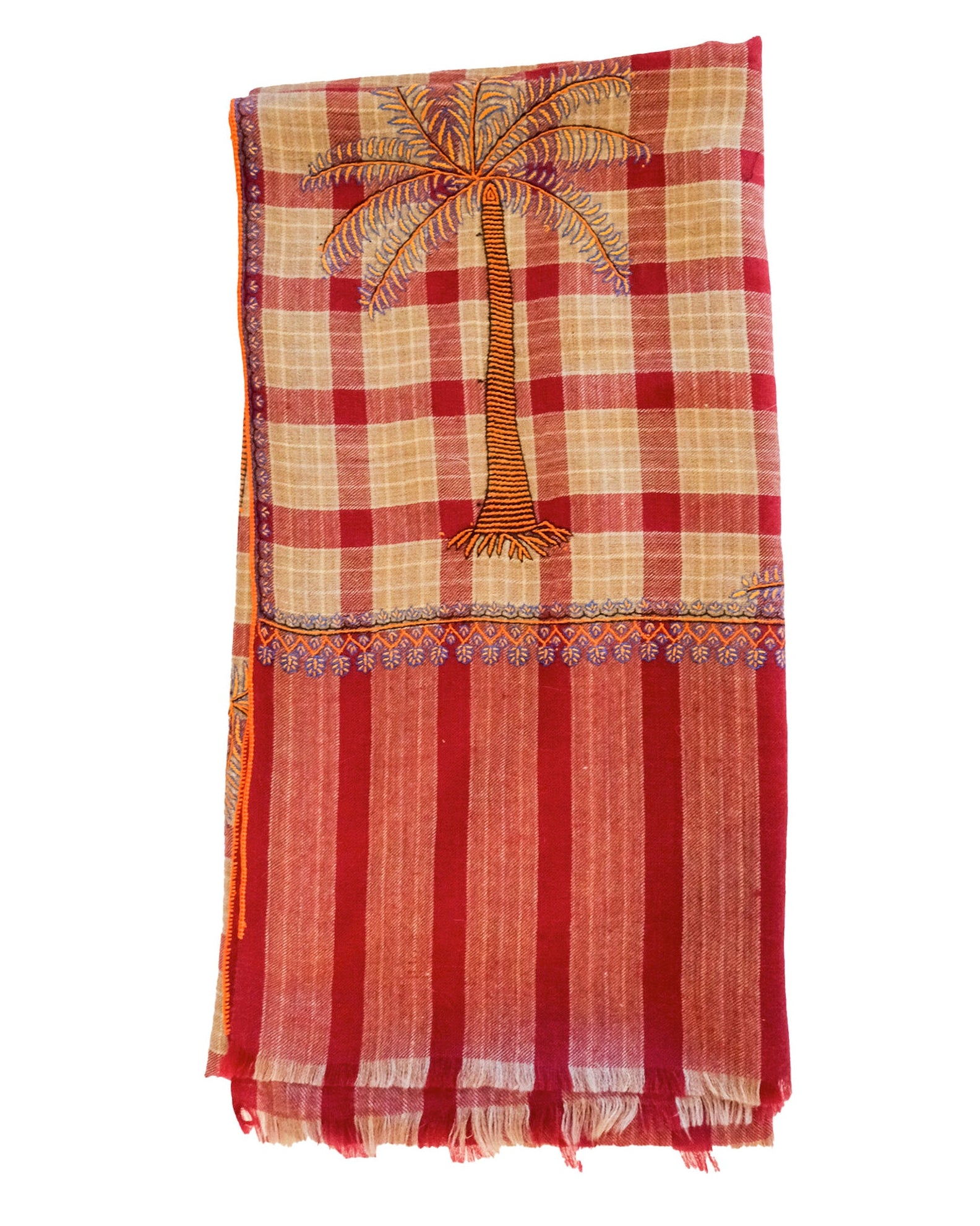 YASER | PLAID PALM TREE SHAWL