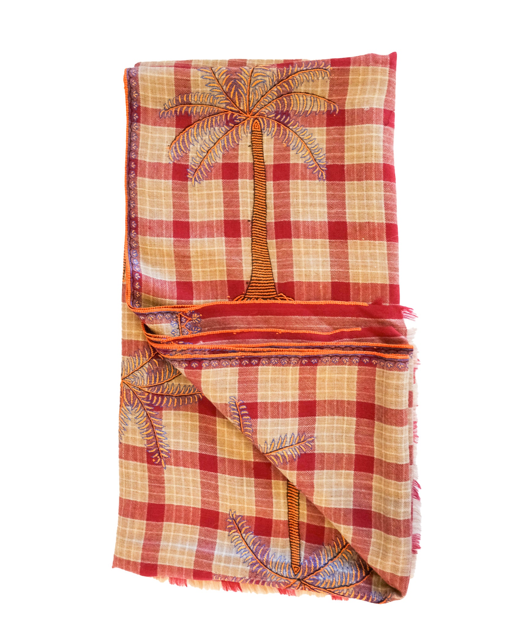 YASER | PLAID PALM TREE SHAWL