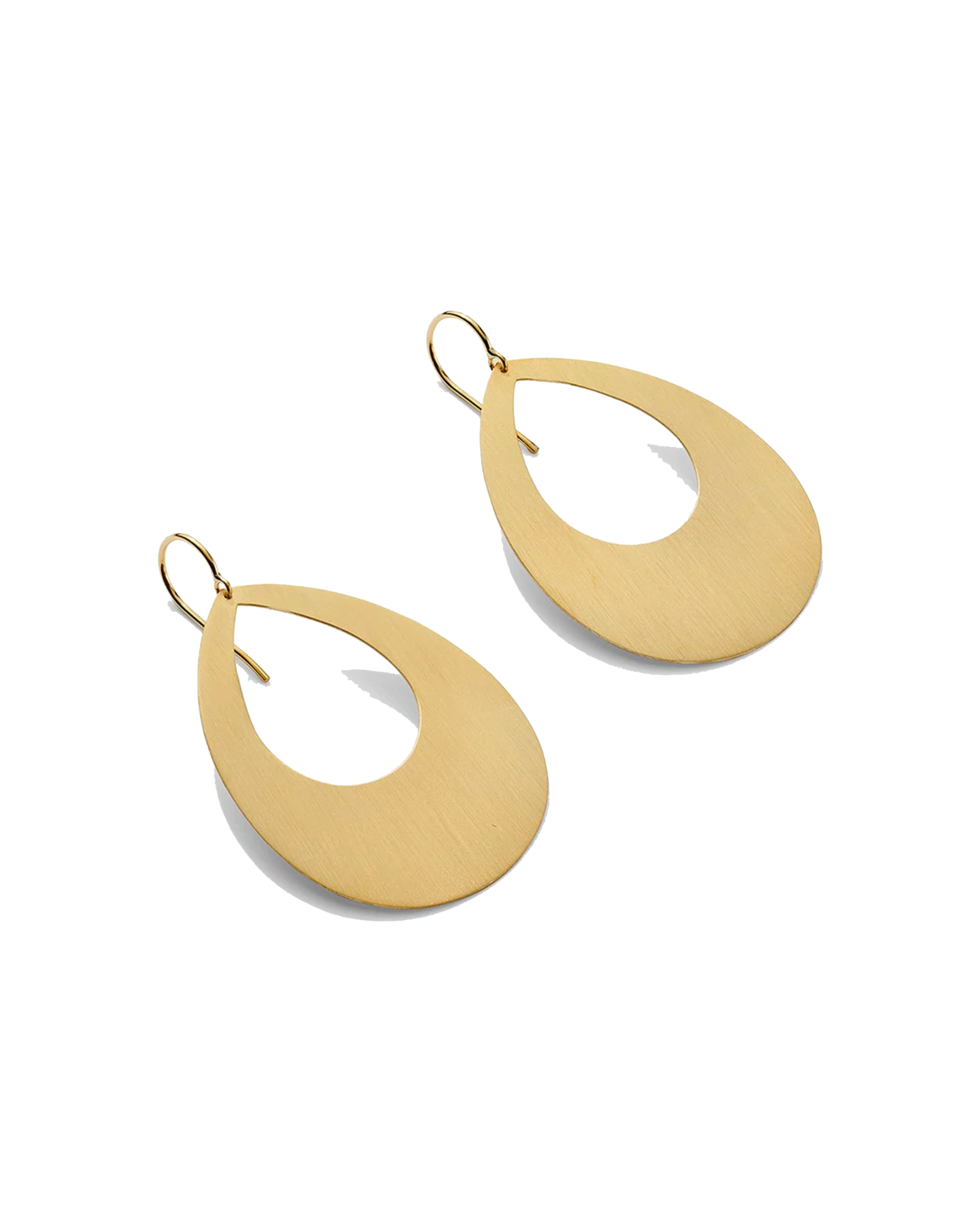 FLAT GOLD PEAR DROP EARRINGS